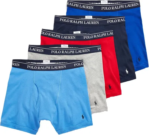 Vista 6 de Polo Ralph Lauren - Calzoncillos tipo bóxer para hombre de ajuste clásico de algodón, paquete de 5 unidades 2 Andover Heather/Madison Heather/2 Polo