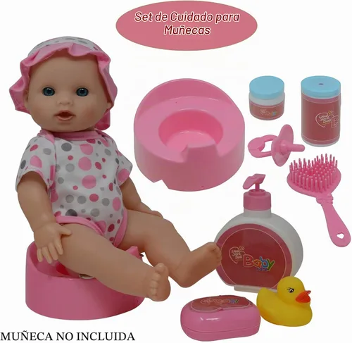 Vista 3 de The New York Doll Collection Juego de accesorios de alimentación y cuidado de muñecas en estuche de transporte con cremallera