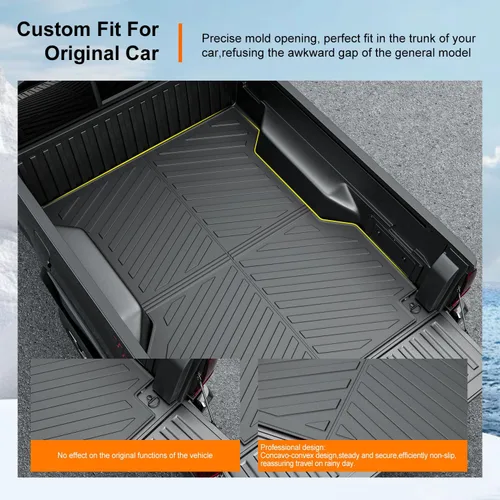 Vista 2 de powoq Tapete para cama de camioneta de 6 pies compatible con forro de cama de camioneta Toyota Tacoma 2005-2023 Material TPE de reemplazo