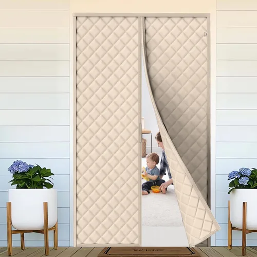 Vista 26 de Yotache - Cortina magnética aislada térmica para puerta, se adapta a puertas de 28 x 78 pulgadas, cortina de 30" x 80", material Oxford resistente a