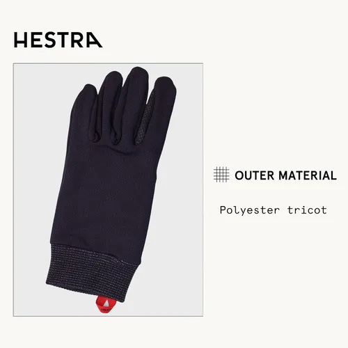 Vista 3 de Hestra Touch Point Active Liner - Lavable a máquina, forro compatible con pantalla táctil para capas adicionales o como un guante fino marino
