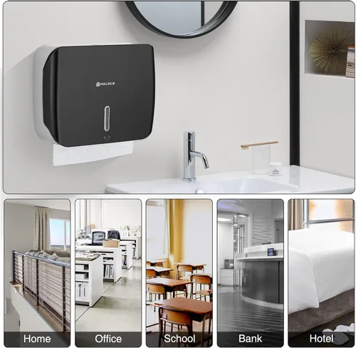 Vista 8 de Dispensador de toallas de papel para montaje en pared, dispensador de toallas de mano plegado múltiple/triple en C, dispensador de toallas de papel