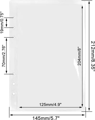 Vista 3 de NatSumeBasics 12 bolsillos A5 para carpeta transparentes sin cremallera, sobres de presupuesto para efectivo de 5 x 8 pulgadas, protectores de hojas
