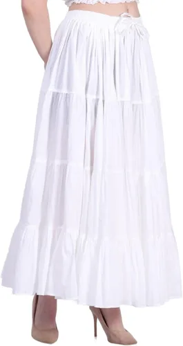 Vista 3 de Wevez Falda gitana 25 yardas color liso de algodón para mujer
