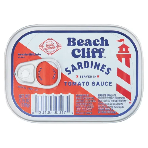 Vista 5 de Beach Cliff Sardinas Silvestres en Salsa Picante de Louisiana, lata de 3.75 oz - 14g de proteína por porción - Sin gluten, apto para dieta keto