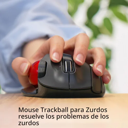 Vista 2 de ELECOM EX-G Ratón de Trackball para zurdos, inalámbrico USB de 2.4 GHz, ergonómico, control de pulgar, bola de rodillo de seguimiento, 6 botones