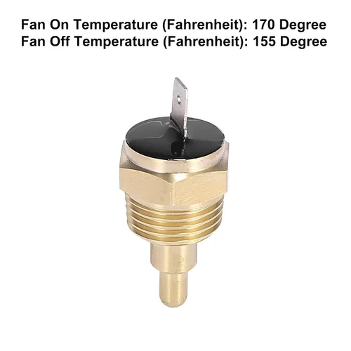 Vista 4 de X AUTOHAUX Interruptor universal del sensor del termostato de la temperatura del ventilador del radiador automotriz del motor del radiador 1/2" NPT
