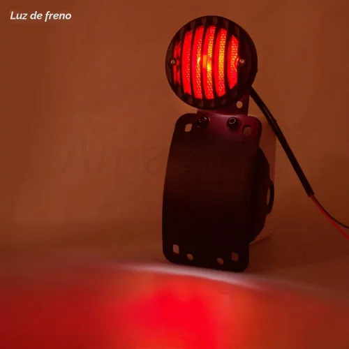 Vista 4 de Amazicha Luz de freno trasera LED para motocicleta de 3/4 pulgadas con soporte, IP67 impermeable para placa de matrícula de montaje lateral