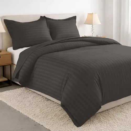 Vista 16 de Elegant Comfort Silky-Soft - Juego de funda de edredón de 3 piezas, calidad hotelera, 1500, sin arrugas, tamaño matrimonial/queen, color negro