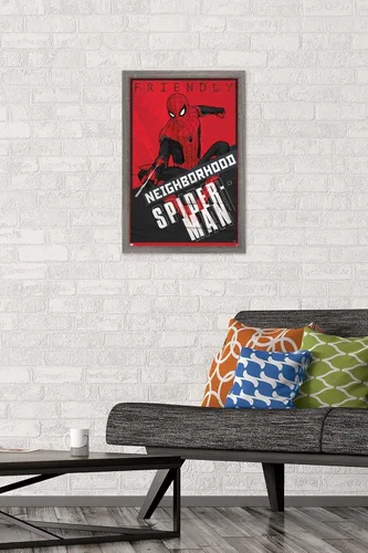 Vista 2 de Trends International Marvel Spider-Man: No Way Home - Póster de pared, 22.4 pulgadas de largo x 14.7 pulgadas, versión enmarcada en madera