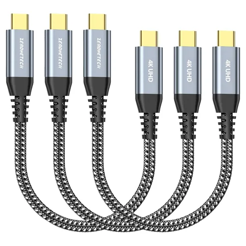 Vista 15 de ZeroneTeck Cable USB C de 6 pulgadas 0.5 pies, Transferencia de Datos de Alta Velocidad 20Gbps Corto, Cable USB C 3.2 Gen 2×2 100W PD de Carga