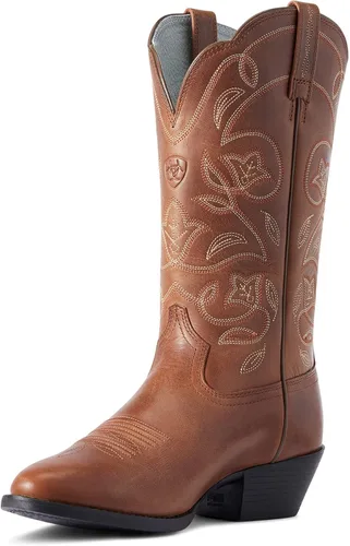 Vista 4 de Ariat Botas vaqueras Western Heritage Western con punta R para mujer Marrón desteñido