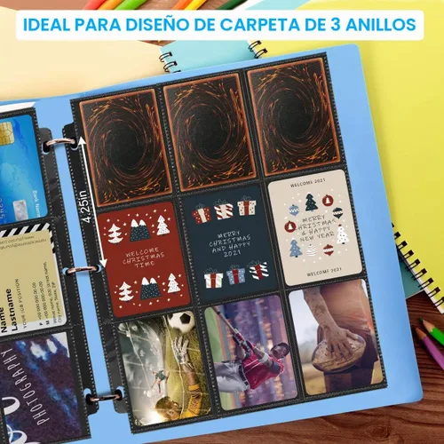 Vista 6 de Fundas para tarjetas de intercambio, 540 bolsillos mejorados