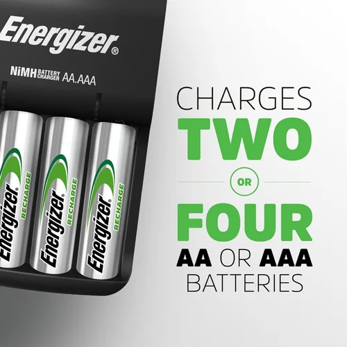 Vista 2 de Energizer Cargador básico de recarga con 2 baterías recargables AA NiMH (incluidas), indicador led