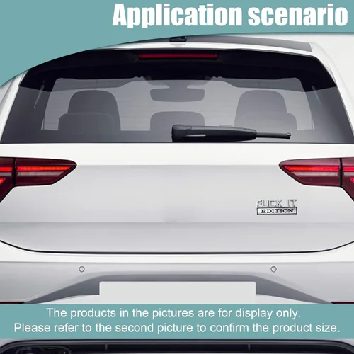 Vista 6 de 2 calcomanías de material metálico con letras 3D de emblema de automóvil, edición Fuck-IT, repuesto de calcomanías de emblema de maletero