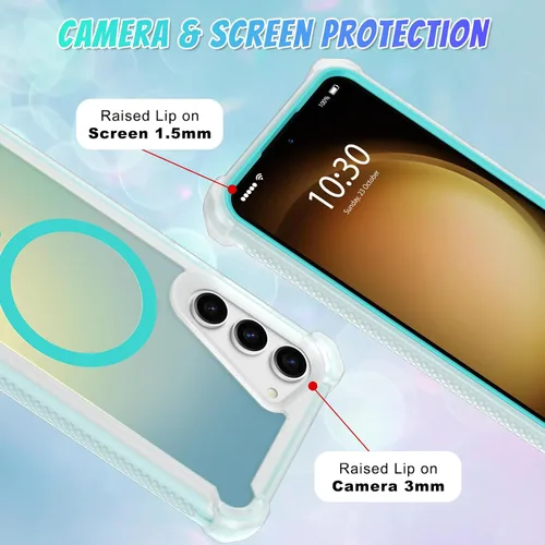 Vista 700 de Bonoma - Funda compatible con Samsung Galaxy S21 Plus, diseño de corazón con purpurina, color rosa Support for MagSafe, Plating Magnetic Case TPU