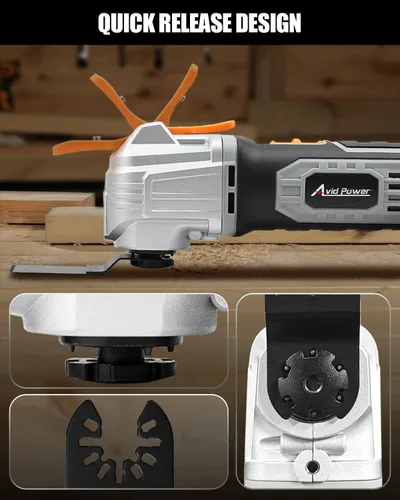 Vista 3 de AVID POWER 112 piezas Hojas de sierra oscilantes de liberación rápida Hojas multiherramienta oscilantes con lijas Accesorios universales