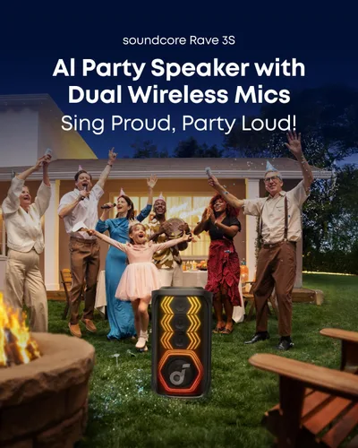 Vista 4 de Soundcore Rave 3S AI Party Speaker de Anker, eliminación vocal AI