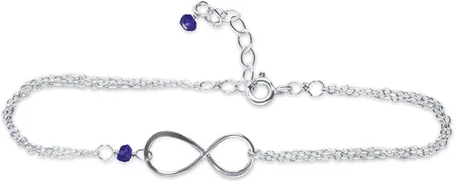 Vista 43 de Pulsera con dije de infinito con piedra natal, joyería hecha a mano, regalo para ella