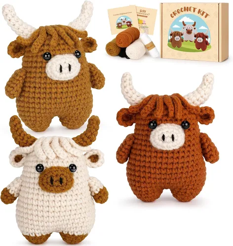 Vista 12 de Kit de ganchillo para principiantes, kit de iniciación de ganchillo de fuego de 4 piezas Emotional Positive Support Beginner Crochet Kits for