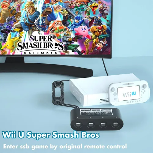 Vista 5 de CLOUDREAM Gamecube - Adaptador de controlador para Switch Gamecube Wii U y PC Super Smash Bros Choice compatible con cuatro controles Gamecube