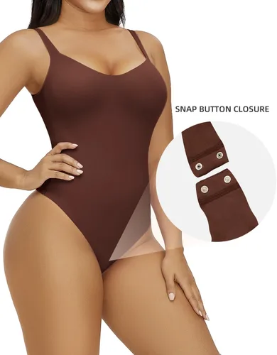 Vista 5 de SHAPERX Body de cuello cuadrado para mujer, sin mangas, sin compresión, para mujer