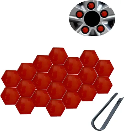 Vista 8 de 20 piezas de tapas de tuerca de rueda de automóvil, tapas de tuerca de lengüeta universal de 0.67 pulgadas, protector de rosca de cubo de automóvil