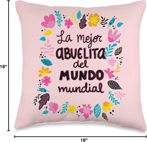 Vista 4 de Regalos para Abuelita Abuela Mejor Regalo Regalo La Mejor Abuela del Mundo Regalo para Abuelita Manta Almohada 16x16, Multicolor