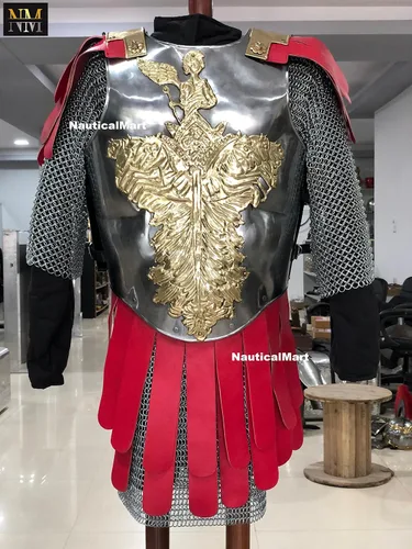 Vista 2 de NauticalMart Armadura medieval romana muscular, armadura, caballero, armadura, armadura, vestible, disfraz de Halloween