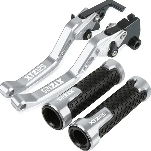 Vista 15 de Para Yamaha XTZ125 XTZ 125 2014 2015 Accesorios de carreras de motocicletas CNC freno embrague palancas manillar agarre mango mano Grips (Color : 1)