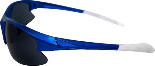 Vista 3 de AlterImage Scout Wraparound - Lentes de sol retro para deportes y motocicleta para hombres o mujeres, montura azul sin montura con puntas de goma