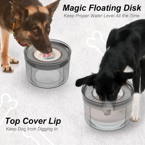 Vista 7 de Techphardo Tazón de Agua para Perros Sin Derrame de 1 Galón - 3.8L de Gran Capacidad, Libre de BPA, Diseño Anti-Salpicaduras y Anti-Desenterramiento