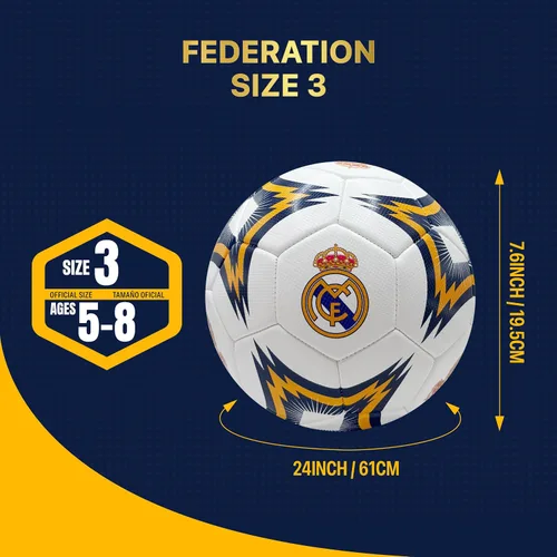 Vista 5 de Icon Sports Balón de fútbol oficial del Real Madrid CF - Talla 5 154BLT-blanco