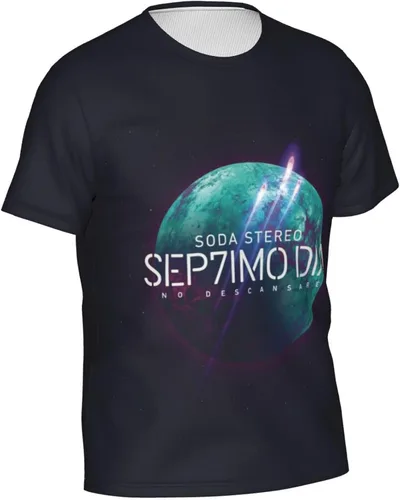 Vista 3 de Soda Stereo Sep7imo Dia T Shirt Men's Summer Tee Casual Short Sleeve 3D Print Shirts