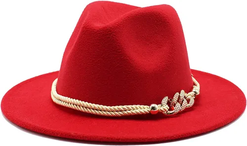 Vista 4 de Sombrero Fedora Panamá de fieltro de ala ancha para dama con Azul bebé