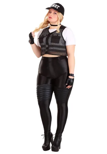 Vista 3 de Disfraz de Oficial SWAT para Mujer Talla Plus Multicolor