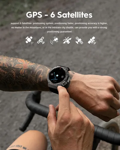 Vista 3 de Reloj inteligente con GPS: reloj deportivo impermeable de 164.0 ft para exteriores con pantalla AMOLED, monitor de frecuencia cardíaca, más de 170