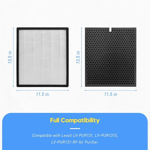 Vista 6 de LV-PUR131 - Filtros de repuesto compatibles con LEVOIT LV-PUR131 y LV-PUR131S purificador de aire, LV-PUR131-RF, paquete de 2 filtros True HEPA