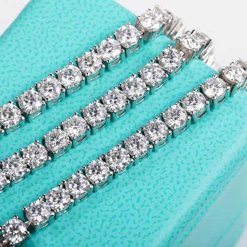 Vista 5 de AnuClub 11.1CT-32CT Moissanite Tennis Bracelet 925 Sterling Silver Round Cut 4MM6.5MM D Color VVS1 Moissanites Classic Bracelets for Women Men