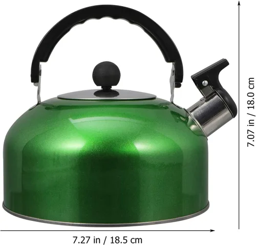 Vista 4 de DOITOOL Teakettle - Tetera de 2 cuartos de galón de 2 litros, hervidor de té silbante de acero inoxidable, hervidores de té de acero inoxidable