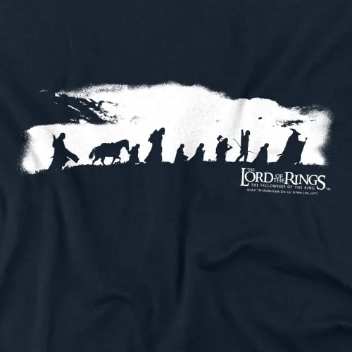Vista 2 de Popfunk Camiseta clásica de El Señor de los Anillos The Fellowship, marino