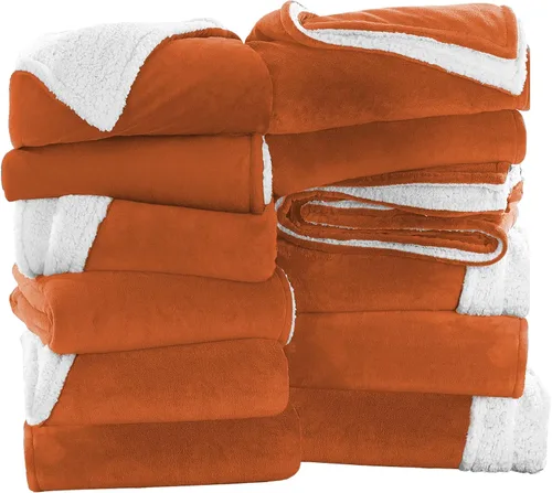 Vista 52 de IR Imperial Rooms Mantas Sherpa de color rosa bebé tamaño King para cama – Paquete al por mayor de 9 mantas Sherpa – Manta suave y esponjosa
