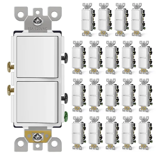 Vista 11 de CML Interruptor de Luz Decorativo de Doble Balancín, Interruptor de Pared de Paleta de Polo Simple Dual, Interruptor Eléctrico de Encendido/Apagado