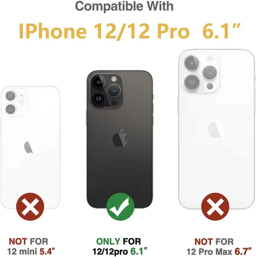 Vista 2 de SURITCH Funda transparente para iPhone 12/iPhone 12 Pro de 6.1 pulgadas, [protector de pantalla integrado] cubierta protectora de cuerpo completo a