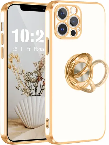 Vista 8 de Fingic Funda para iPhone 12 Pro, funda para iPhone 12 Pro con soporte de anillo, ajuste delgado, soporte de automóvil, protección a prueba