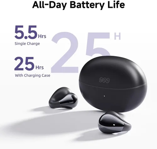 Vista 6 de QCY Crossky C30 Auriculares de oído abierto inalámbricos Bluetooth, auriculares de clip con 4 micrófonos ENC de cancelación de ruido, ajuste