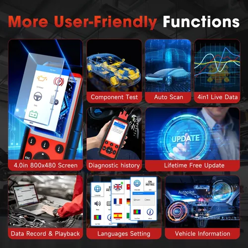 Vista 7 de Autel MaxiDiag MD808 PRO OBD2 Escáner, herramienta de diagnóstico para todos los sistemas, versión mejorada de MD806 MD802, 7 servicios especiales