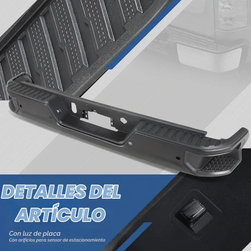 Vista 2 de Auto Dynasty Parachoques Trasero Escalonado Compatible con Chevy Silverado GMC Sierra 1500 LTD Limited 2019-2023, Con Orificios para Sensores