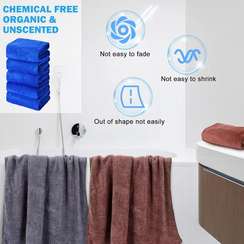 Vista 4 de Newwiee Juego de 20 toallas de baño a granel, toallas de baño grandes de secado rápido de 55 x 28 pulgadas para spa, gimnasio, salón, hotel y uso