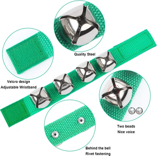 Vista 3 de Augshy 24 paquetes de instrumentos musicales agitadores para niños, 12 paquetes de coctelera de huevos y 12 paquetes de muñequera Jingle Bells